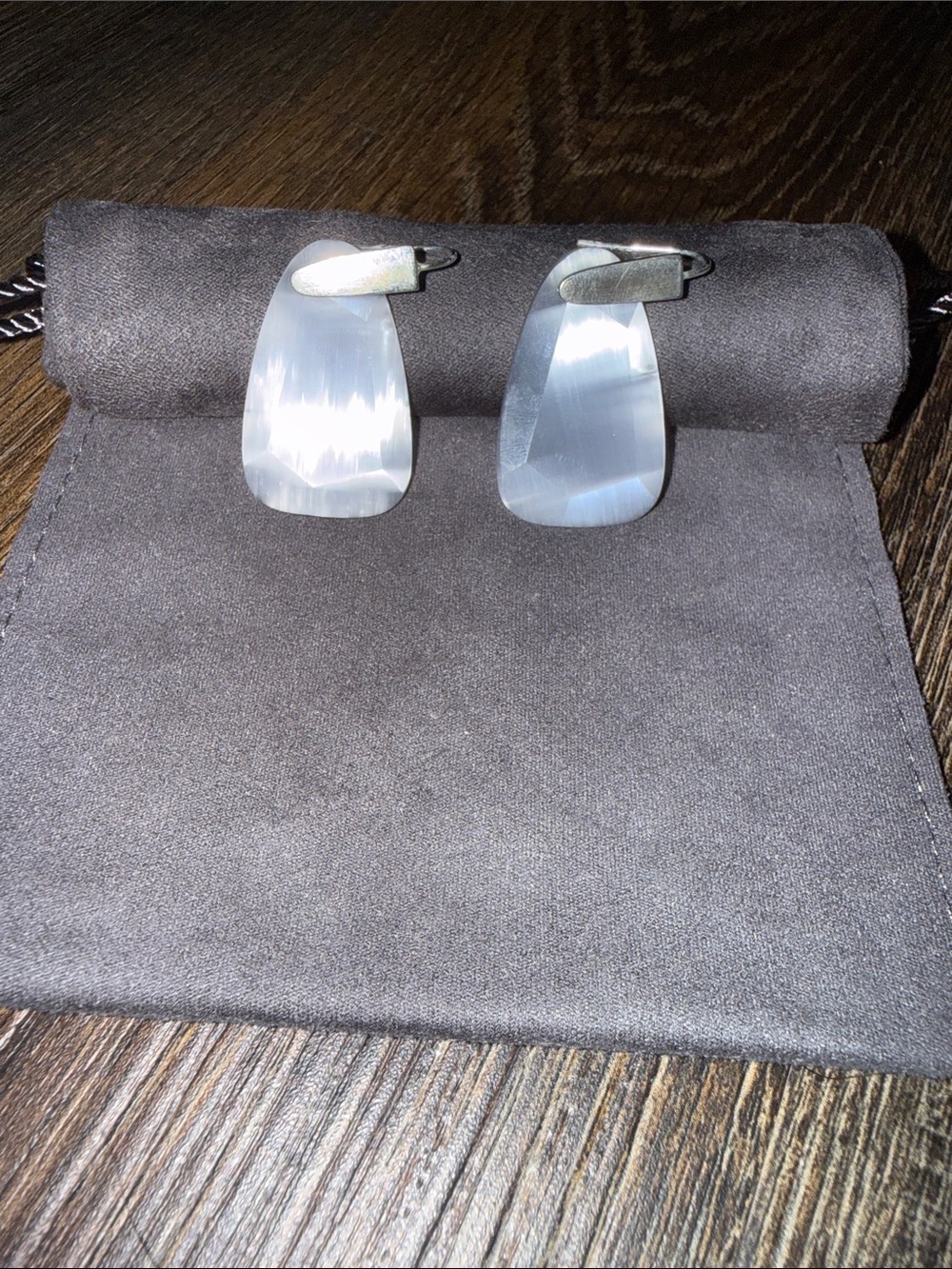 Kendra Scott White Iridescent Drop Earrings